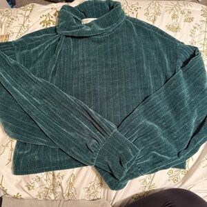 Altar'd State Deep Teal Cowl Neck Sweater
